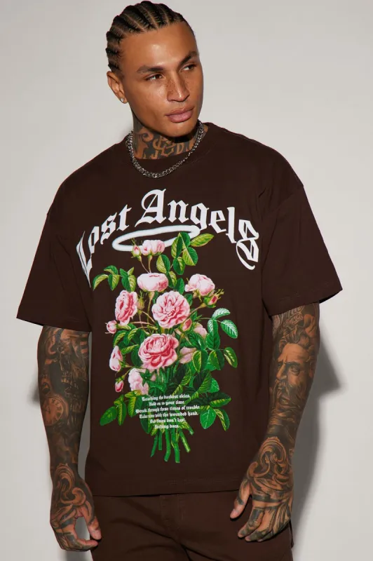 Lost Angels Short Sleeve Tee - Chocolate sold by Fashion Nova