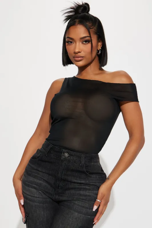 Made You Look Mesh Top - Black sold by Fashion Nova