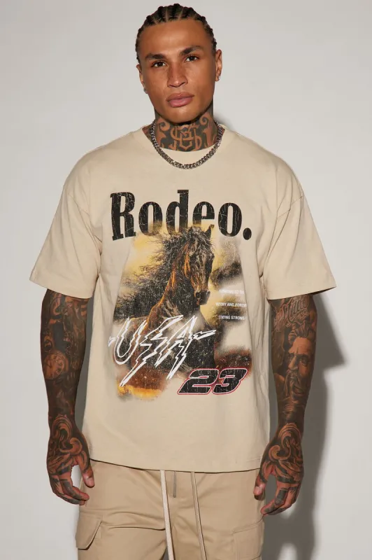 Rodeo USA Short Sleeve Tee - Tan sold by Fashion Nova