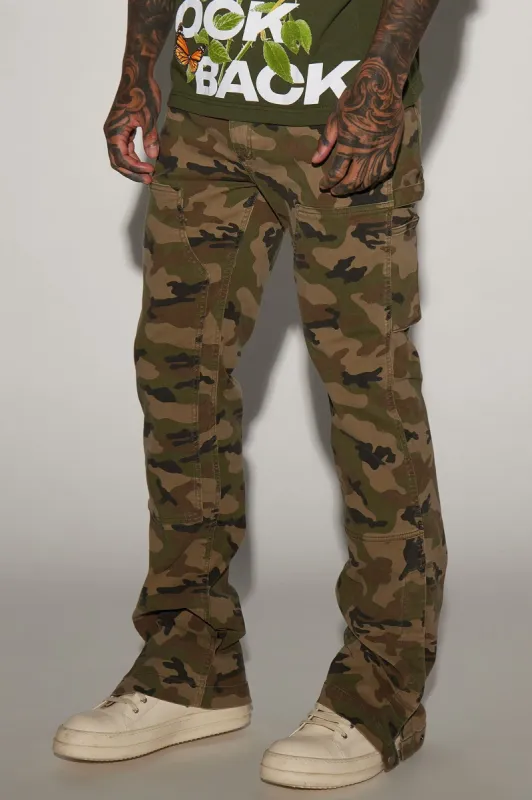 Easy Camo Slim Carpenter Flare Pants - Camouflage sold by Fashion Nova
