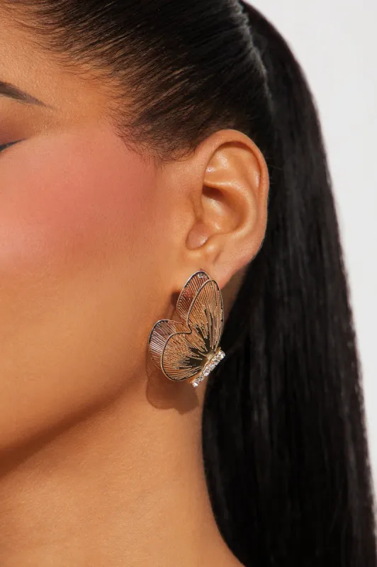 Wings Of A Butterfly Earrings - Gold sold by Fashion Nova