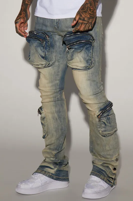 Round Up Stacked Skinny Flare Jeans - Light Wash sold by Fashion Nova