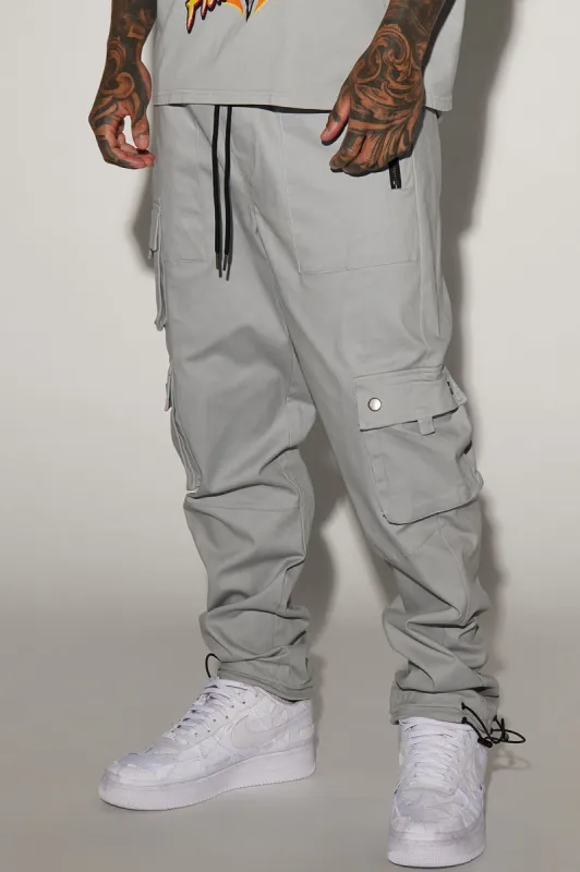 Roaming Twill Cargo Pants - Grey sold by Fashion Nova