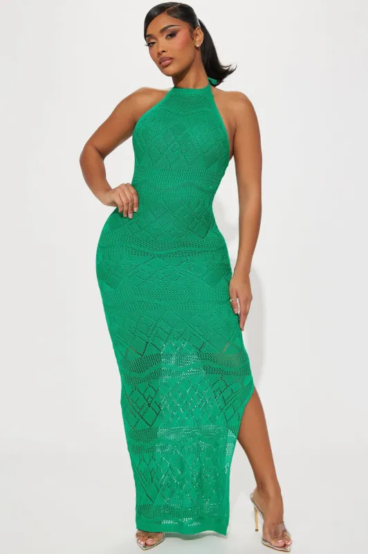 Anna Crochet Maxi Dress - Kelly Green sold by Fashion Nova