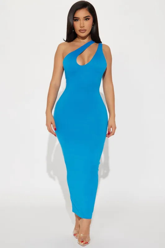 Shea Double Lined Maxi Dress - Blue sold by Fashion Nova
