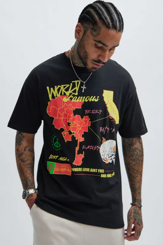 World Famous LA Short Sleeve Tee - Black sold by Fashion Nova