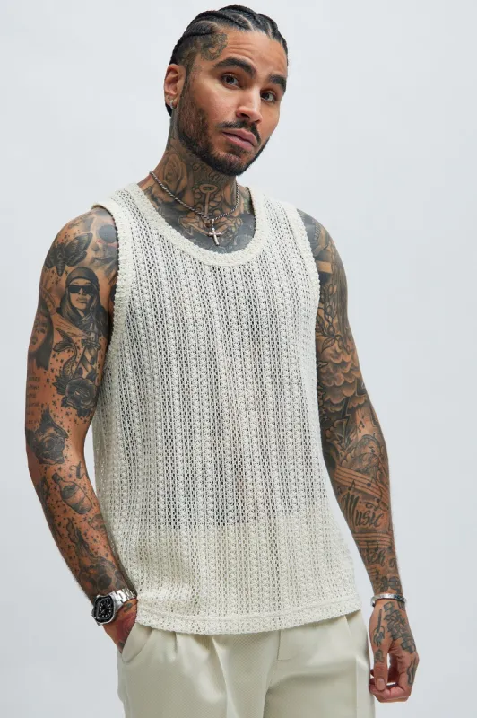 Atlas Textured Tank - White sold by Fashion Nova