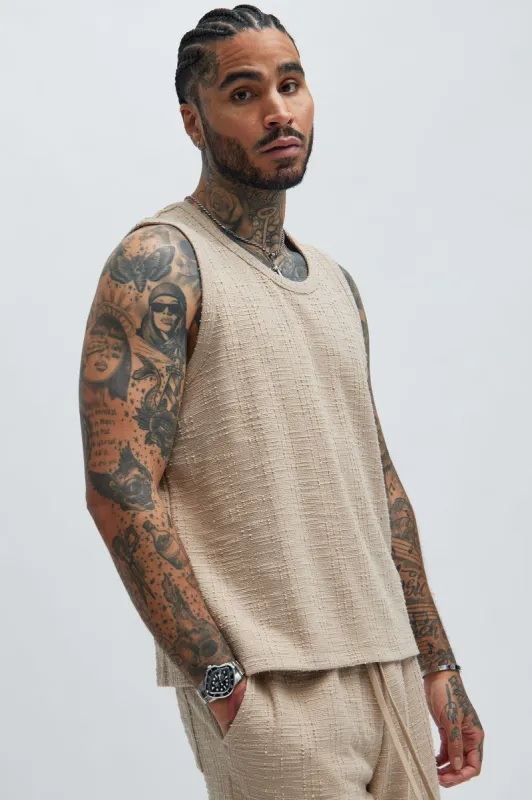 Jordan Textured Tank Top - Tan sold by Fashion Nova