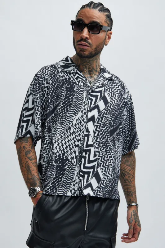 Dovercreek Tribal Shirt - Black/White sold by Fashion Nova