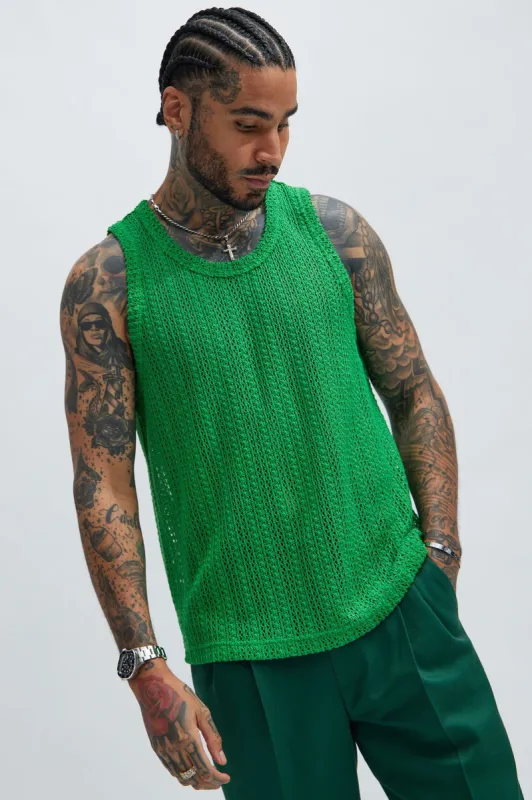 Atlas Textured Tank - Green sold by Fashion Nova