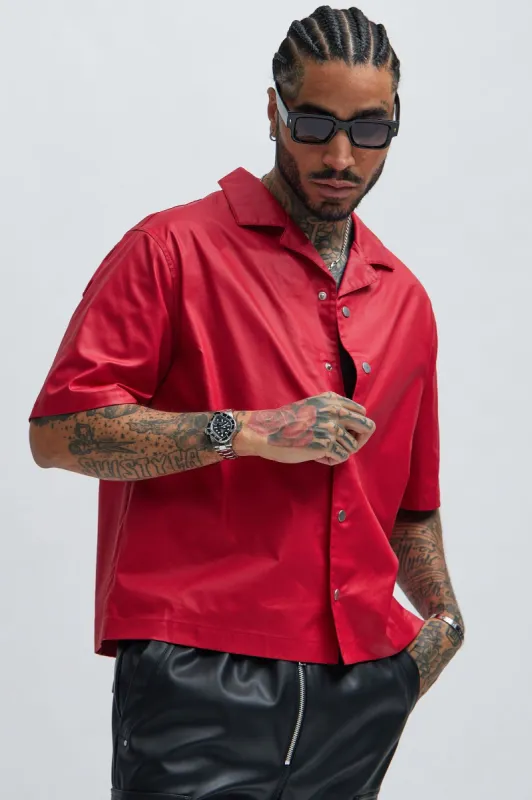 Cedrus Waxed Shirt - Red sold by Fashion Nova
