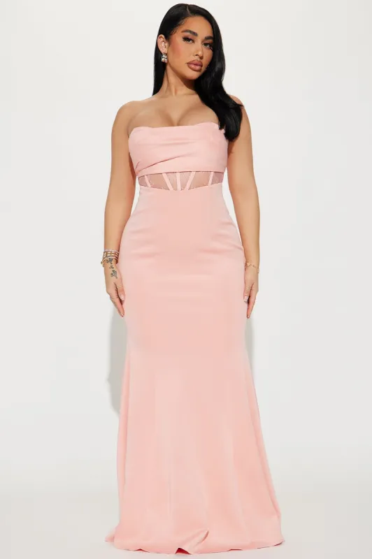 Lily Strapless Gown - Rose sold by Fashion Nova
