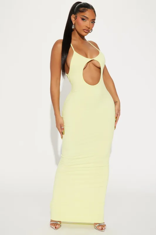 Abigail Snatched Maxi Dress - Citron sold by Fashion Nova