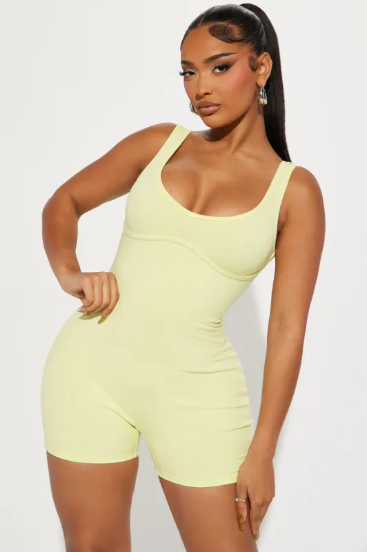 Libby Snatched Romper - Citron sold by Fashion Nova