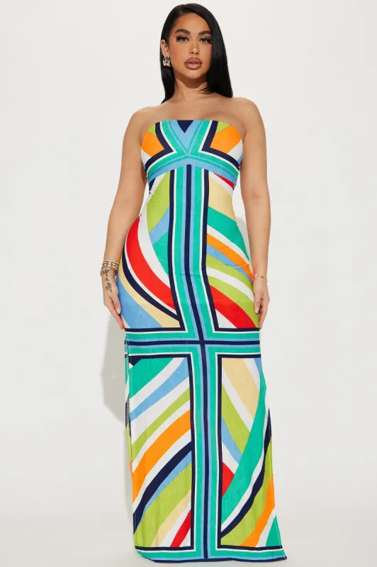 Getting Lost Maxi Dress - Blue sold by Fashion Nova