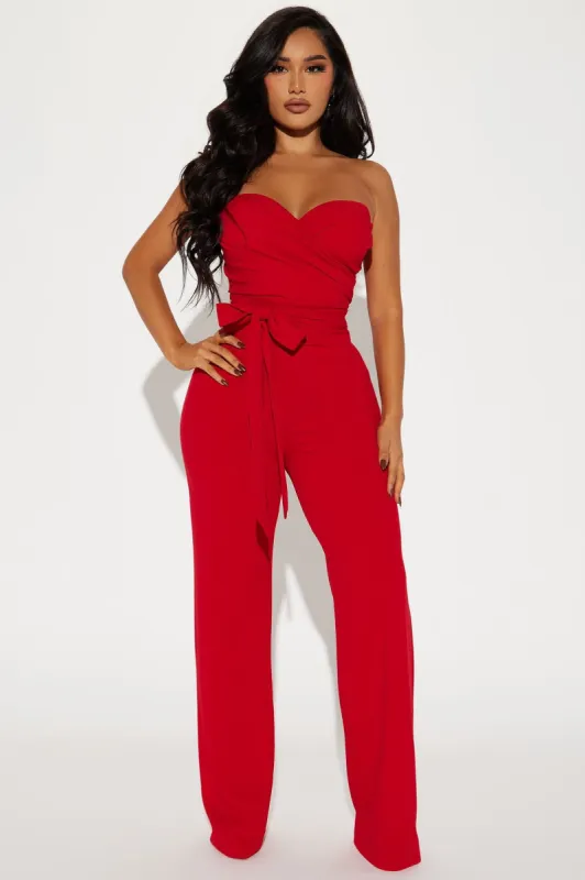 If They Knew Jumpsuit - Red sold by Fashion Nova