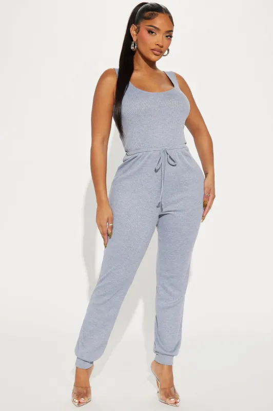 Abegayle Jumpsuit - Heather Grey sold by Fashion Nova