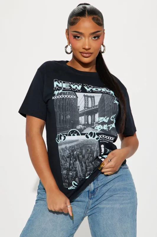 Big City Big Dreams NY Graphic Tee - Black sold by Fashion Nova