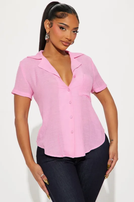 Dawn Shirt - Pink sold by Fashion Nova