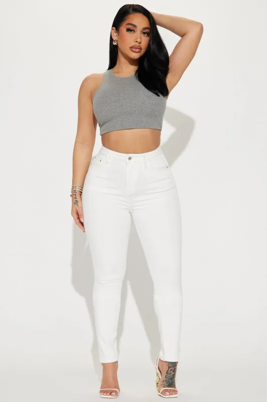 To The Point Stretch Skinny Jeans - White sold by Fashion Nova