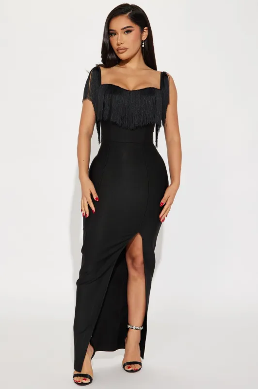 Stallion Bandage Maxi Dress - Black sold by Fashion Nova