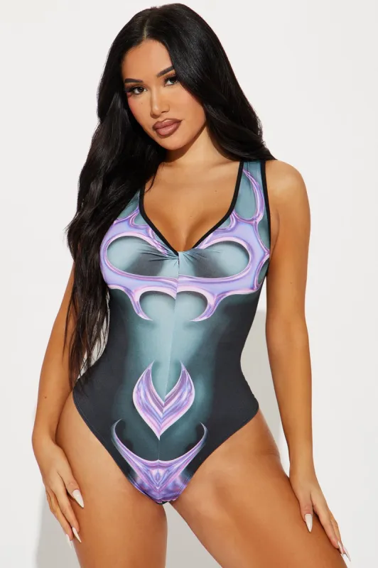 Hotter Than This Bodysuit - Purple/combo sold by Fashion Nova