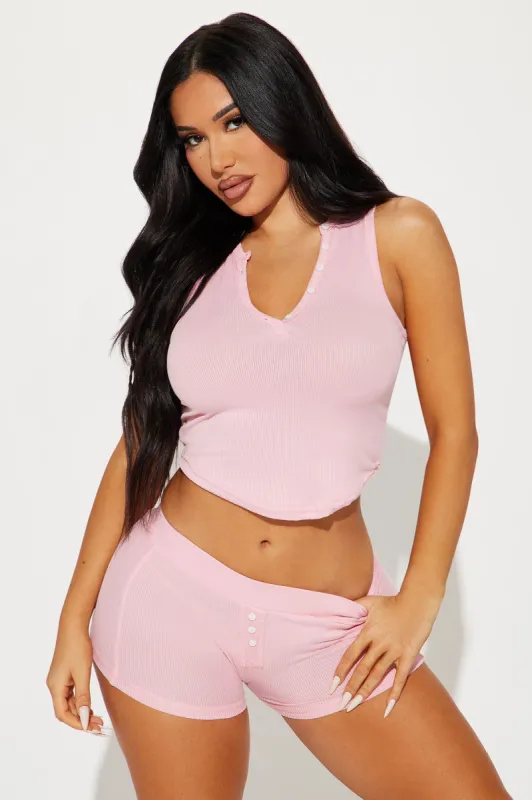 Cute And Comfy PJ Boyshort Set - Pink sold by Fashion Nova