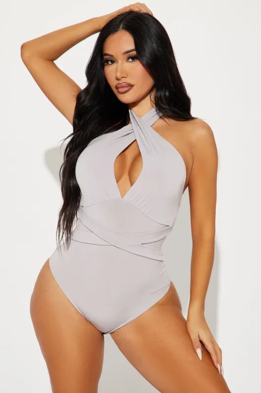 Miami Babe Bodysuit - Grey sold by Fashion Nova