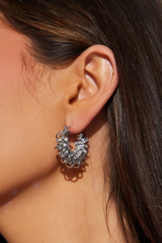 Trust The Moment Hoop Earrings - Silver sold by Fashion Nova