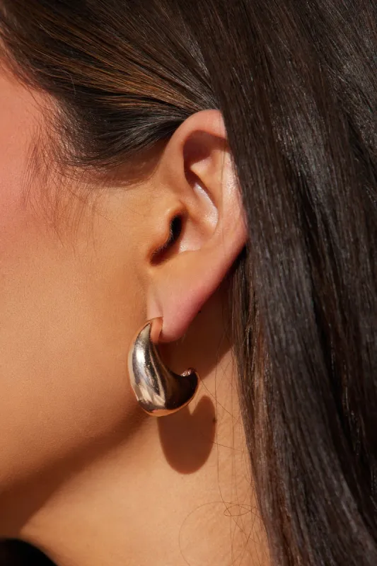 Totally Understand Hoop Earrings - Gold sold by Fashion Nova