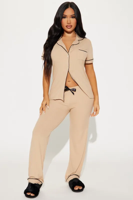 Snuggle Me PJ Pants Set - Tan sold by Fashion Nova