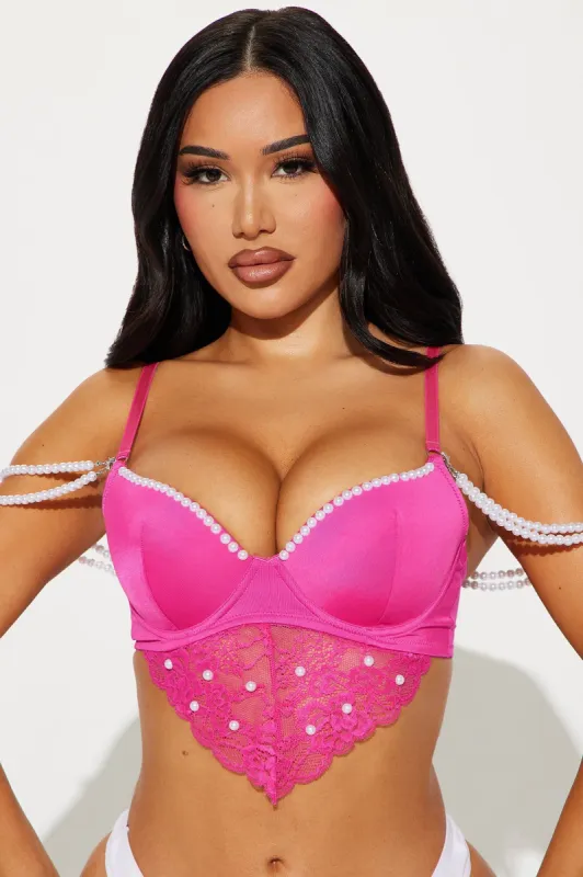 Your Fantasy Embellished Bra - Hot Pink sold by Fashion Nova