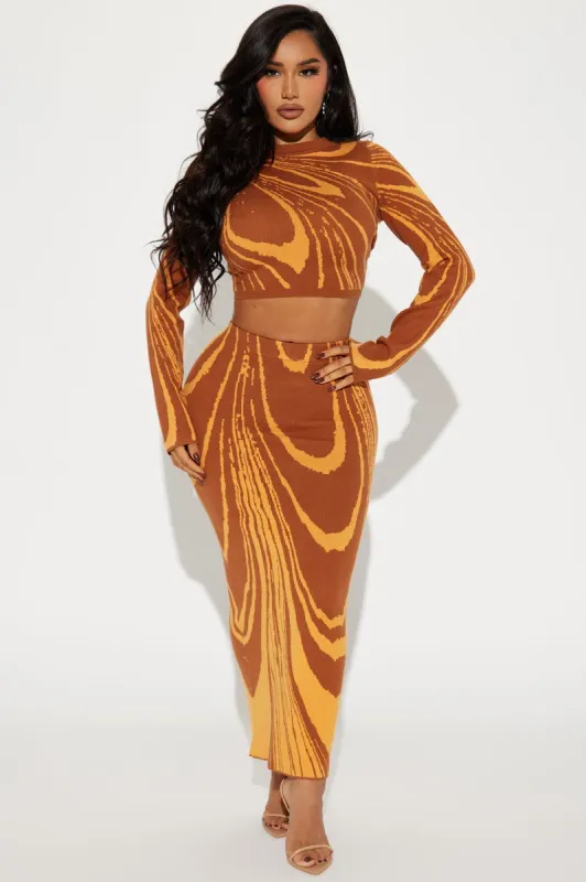 Maya Sweater Skirt Set - Cognac sold by Fashion Nova