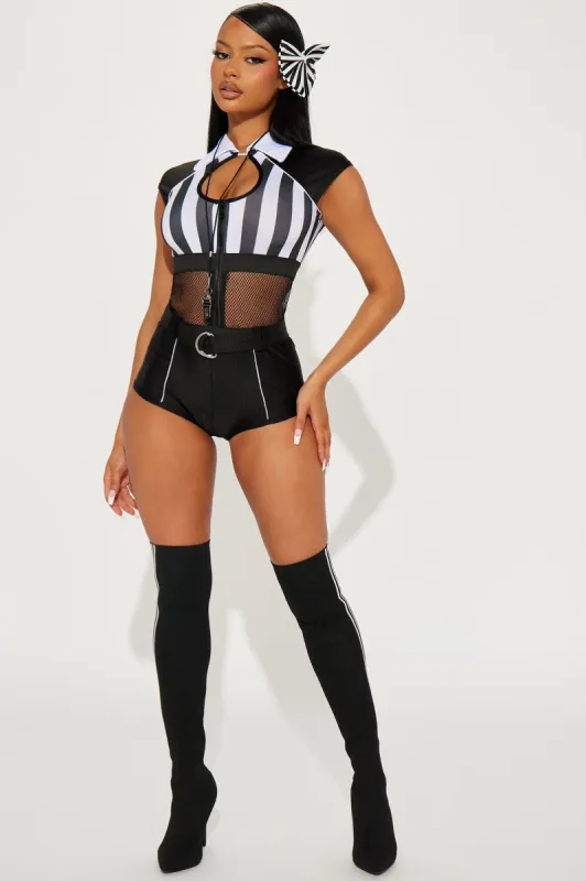 No Rules Referee 3 Piece Costume Set - Black/White sold by Fashion Nova