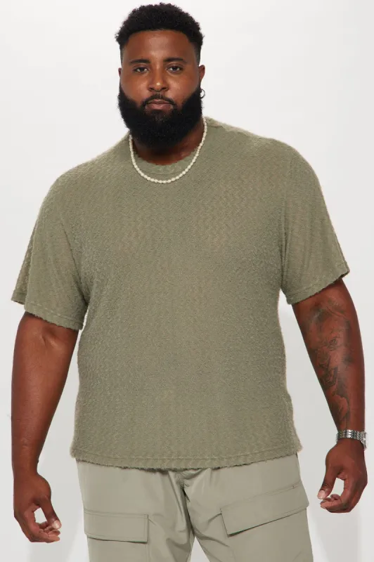 Beach Bum Comfy Short Sleeve Crew Tee - Olive sold by Fashion Nova