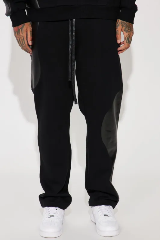 Tyson Opposite Forces Waxed Fleece Straight Sweatpants - Black sold by Fashion Nova