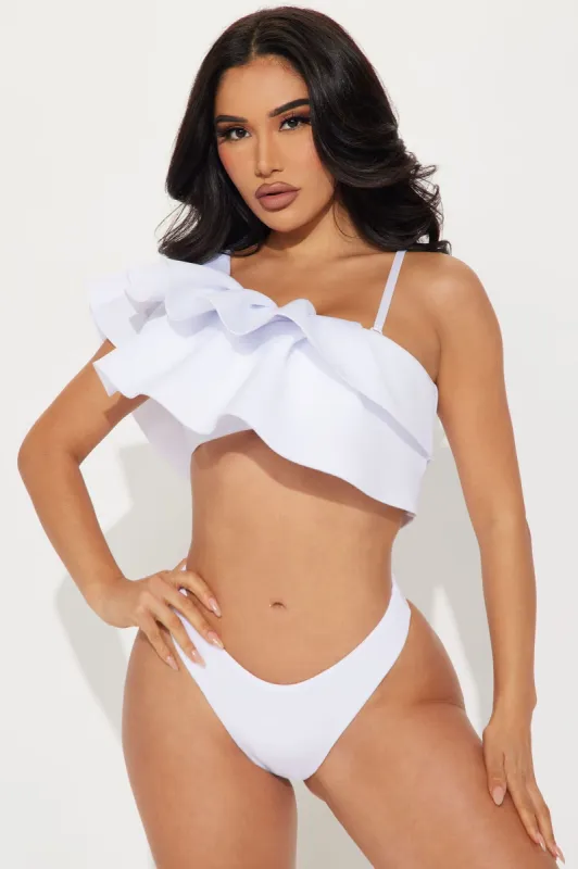 Frill Seeker 2 Piece Bikini - White sold by Fashion Nova