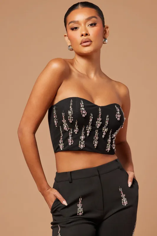 Collette Embellished Corset - Black sold by Fashion Nova