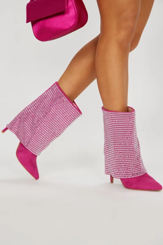 Make Your Mark Heeled Boots - Pink sold by Fashion Nova