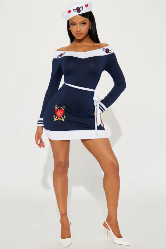 Boat Rockin' Sailor 3 Piece Costume Set - Navy sold by Fashion Nova