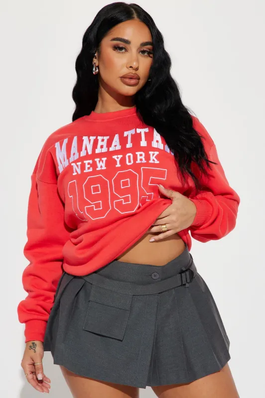 Manhattan 1995 Sweatshirt - Red sold by Fashion Nova