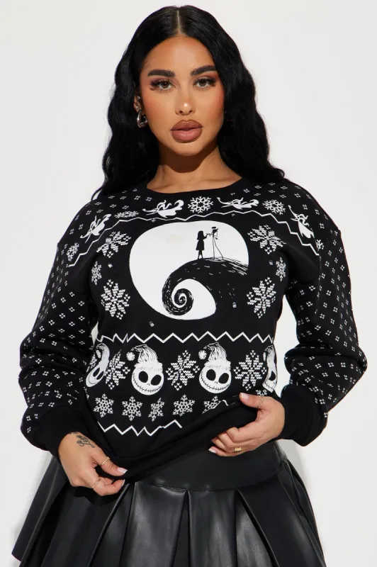 Nightmare Before Christmas Light Up Sweatshirt - Black sold by Fashion Nova