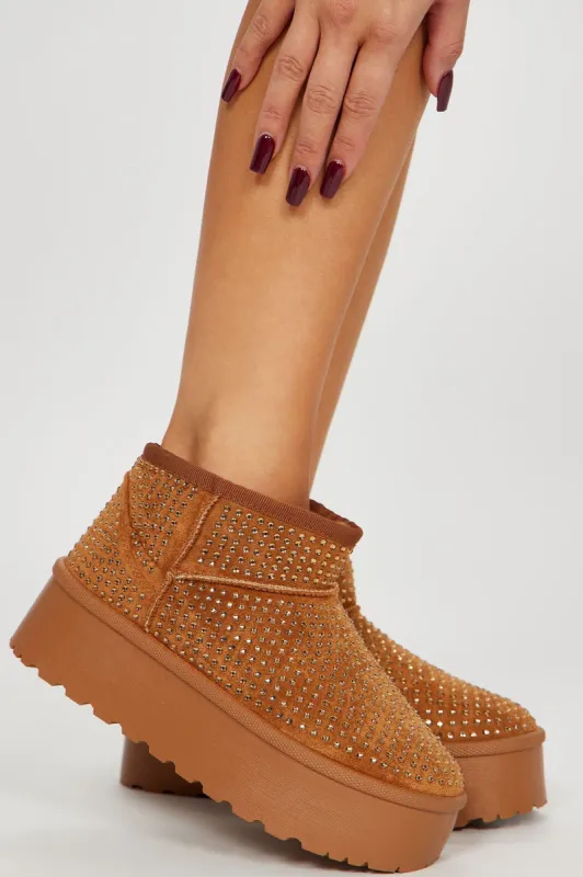 Pamina Embellished Booties - Tan made by Fashion Nova