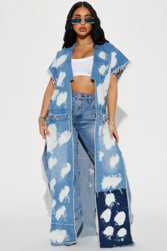 Fun at the Function Denim Vest - Medium Wash sold by Fashion Nova
