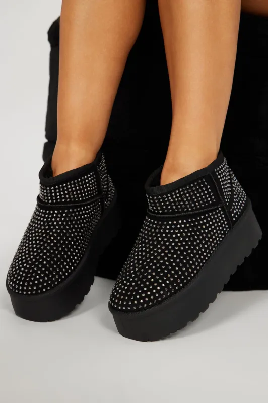 Pamina Embellished Booties - Black made by Fashion Nova