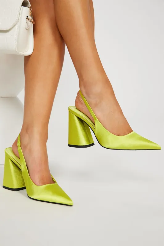 Busy Schedule Slingback Pumps - Yellow made by Fashion Nova