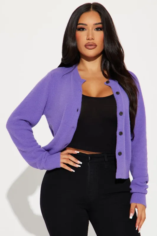 Cozy Feels Cardigan - Purple sold by Fashion Nova