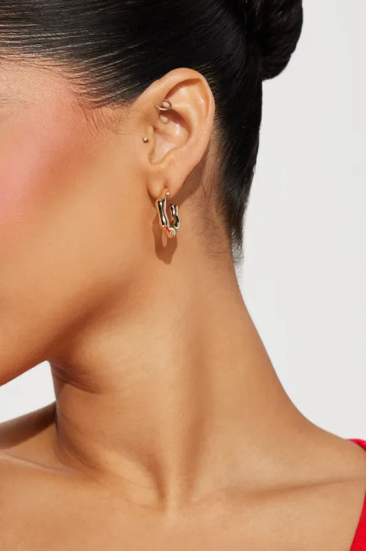 Never Too Casual Hoop Earrings - Gold sold by Fashion Nova