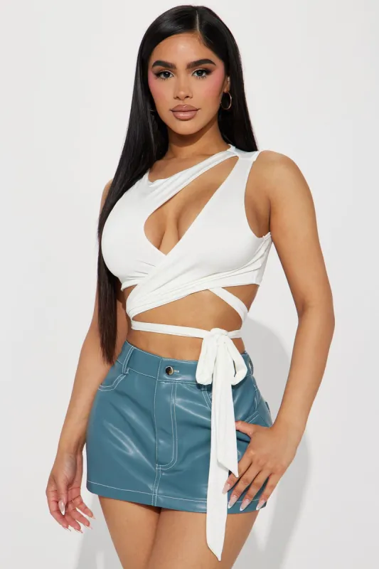 Cut You Off Crop Top - Ivory sold by Fashion Nova