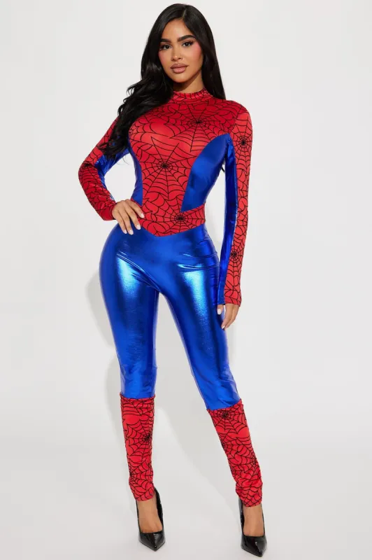 Sexy Senses Hero 1 Piece Costume - Red/combo sold by Fashion Nova